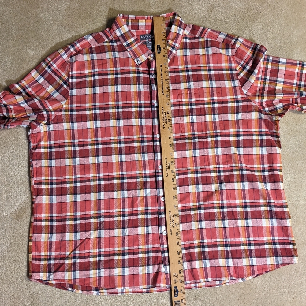 FALLS CREEK Colorful Men's Button down Plaid Shirt‎ Cotton Blend Casual XXXL - Picture 5 of 7